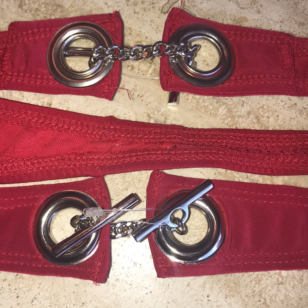 🔥NWOT Sexy Red with silver hardware bikini🔥 - Picture 3 of 8